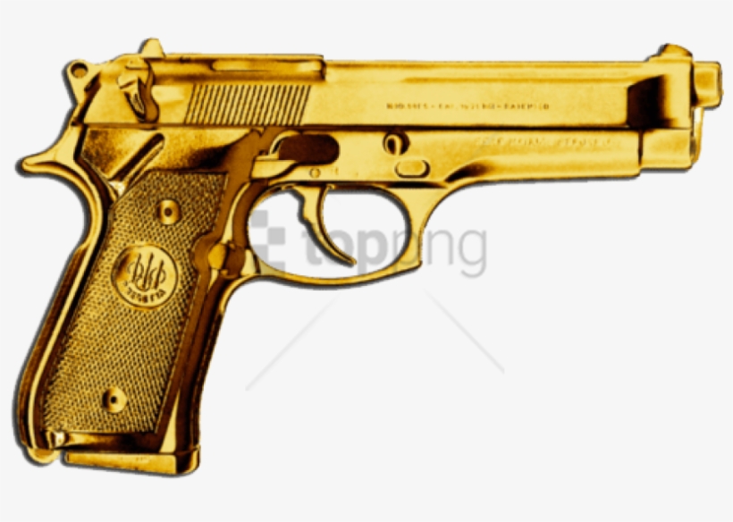 Free Png Gold Gun Png Png Image With Transparent Background - Gold Gun, transparent png download