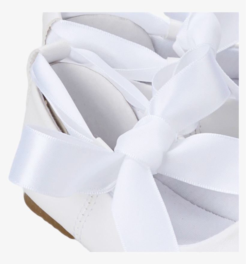 White Ballet Flats Girls Dress Shoes With Ribbon Tie Boot PNG Image