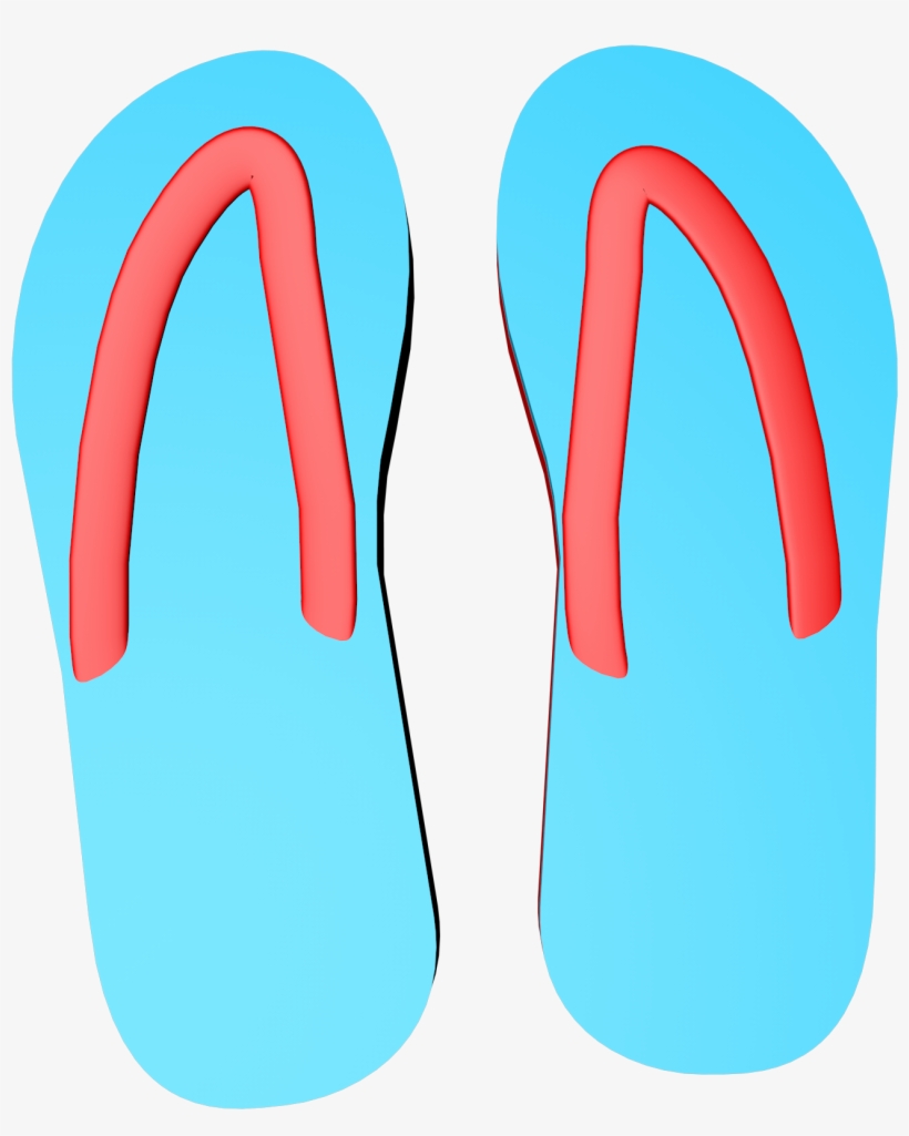 C4d Simple Blue Red Flip Flop Poster - Flip-flops, transparent png download