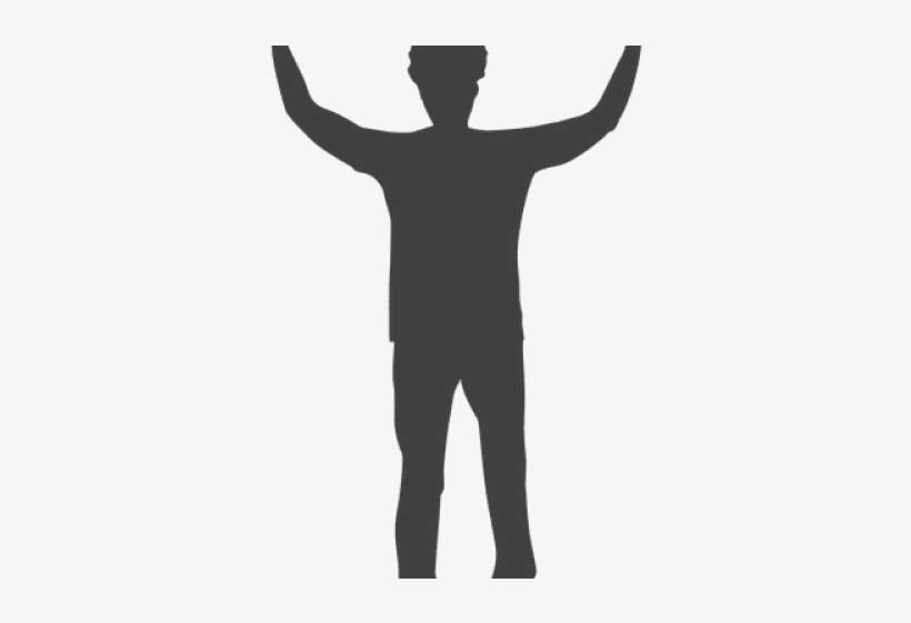 People Silhouette Clipart Raised Hand - Standing, transparent png download