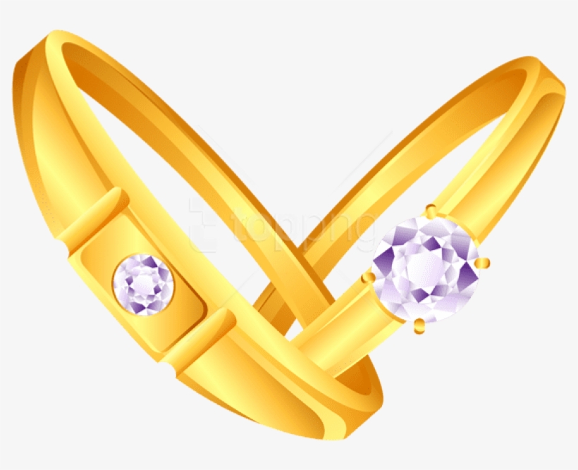 Free Png Download Golden Rings With Diamonds Clipart - Engagement Ring Png File, transparent png download