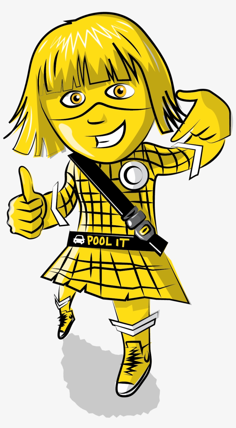 She And Her Friends Live A Bit Far Away To Walk To - Active School Travel Characters, transparent png download