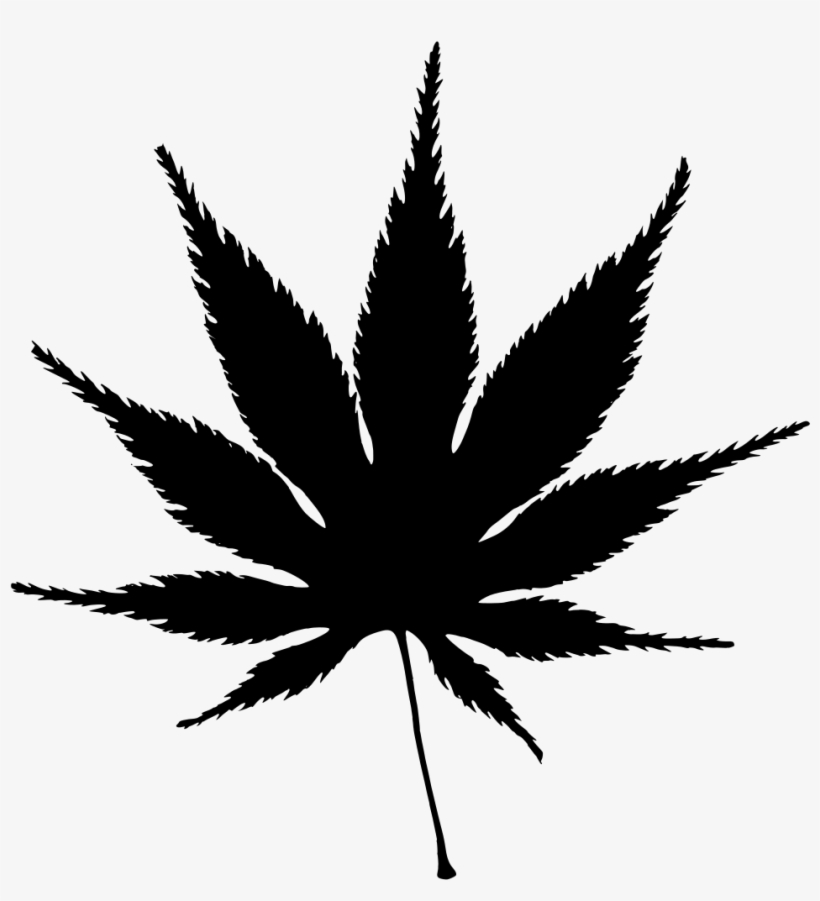 Japanese Maple Leaf Silhouette - Marijuana Leaf, transparent png download