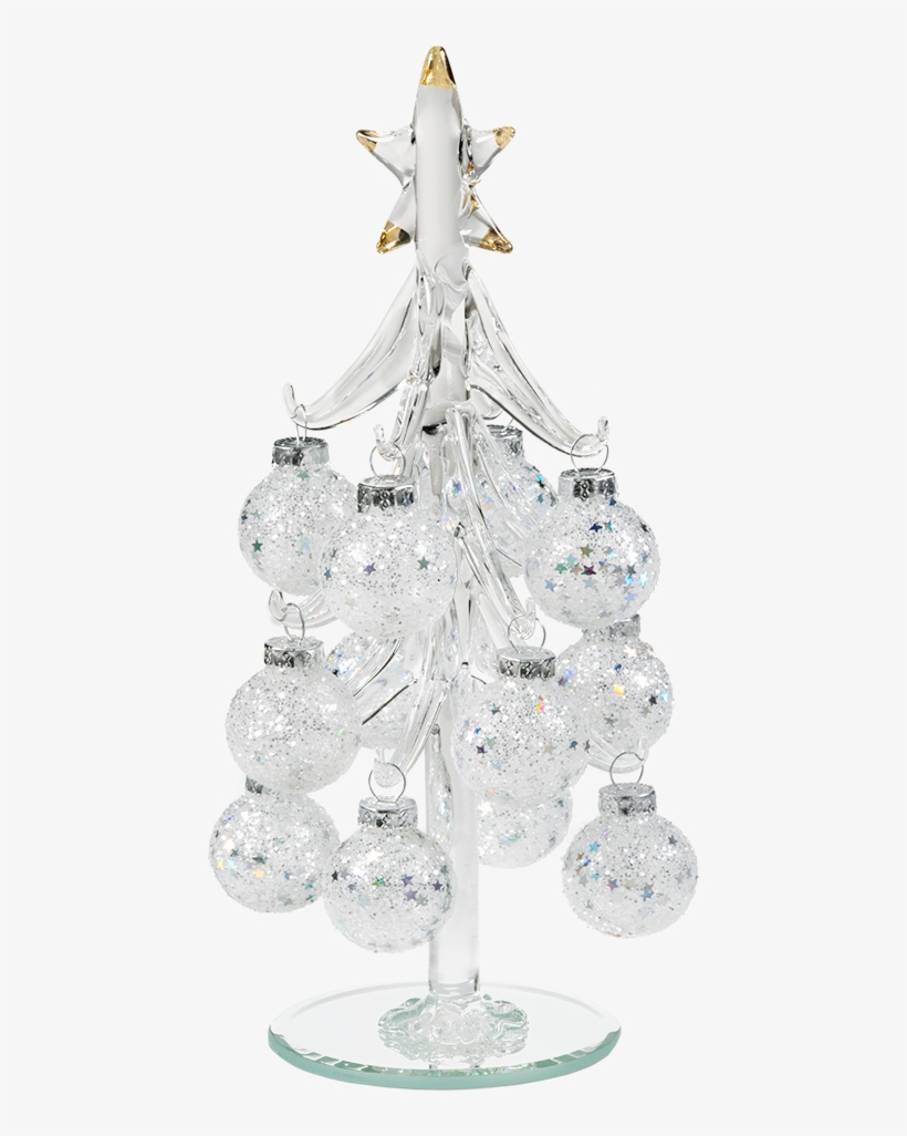 Glass Tree With White Baubles, 20cm - Christmas Ornament, transparent png download
