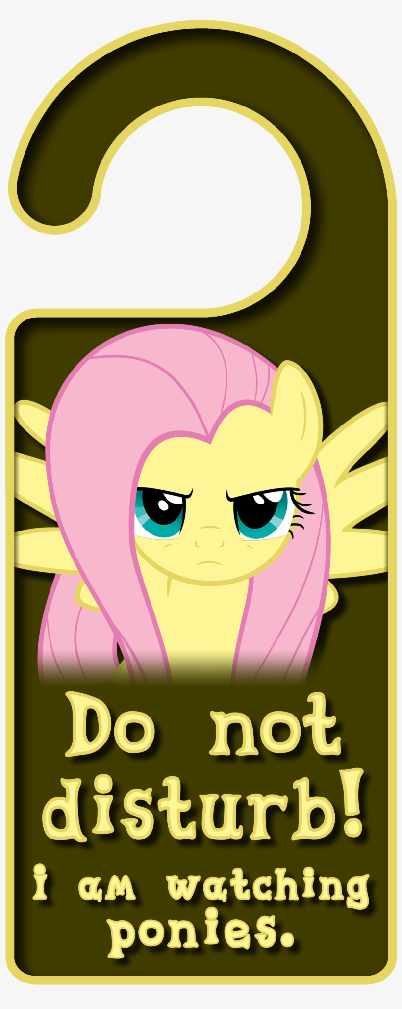 Fluttershy Door Knob Hanger By Thorinair Fluttershy - My Little Pony Do Not Disturb, transparent png download