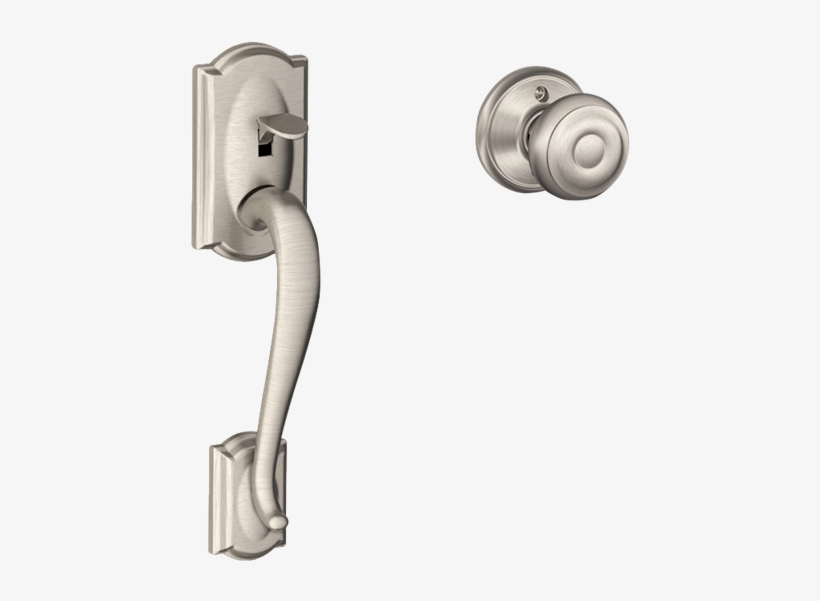 Schlage Satin Nickel Plate F Series Camelot Escutcheon Schlage PNG