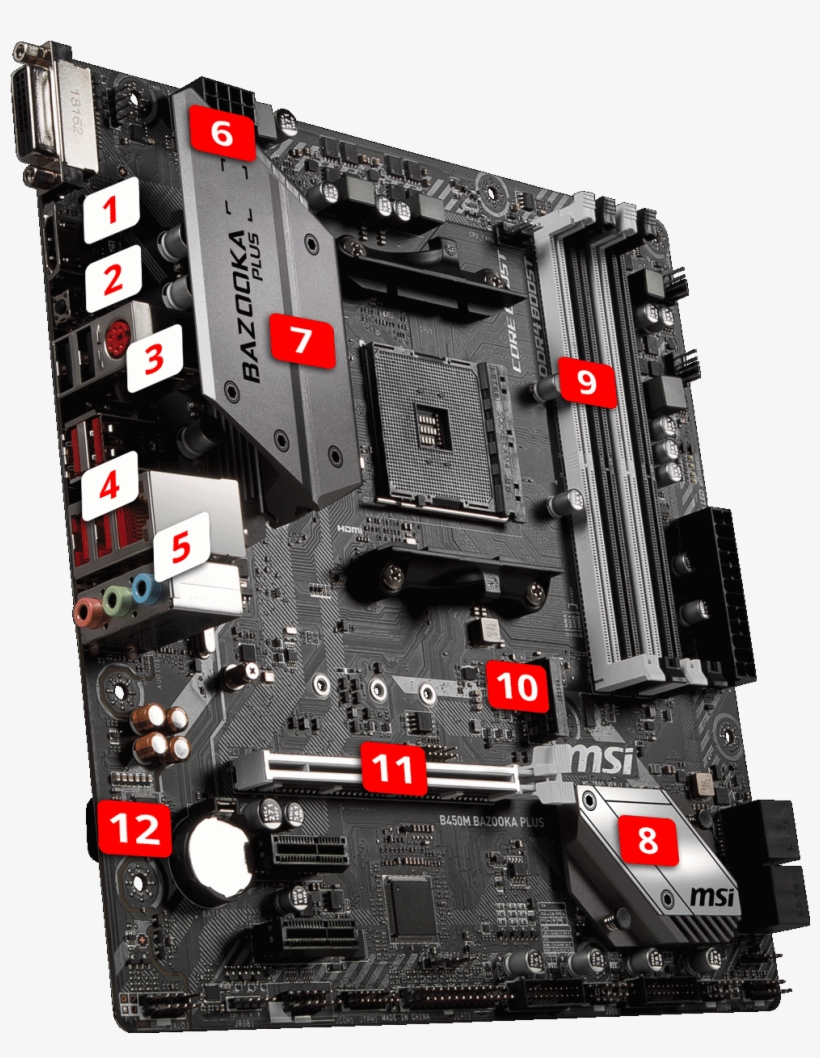 Geared Up For Battle - Msi B450m Bazooka Plus, transparent png download