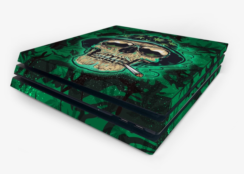Sony Ps4 Pro Canna Skull Skin - Book Cover, transparent png download