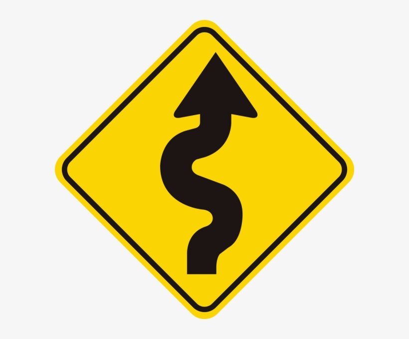 Winding Road Sign, transparent png download