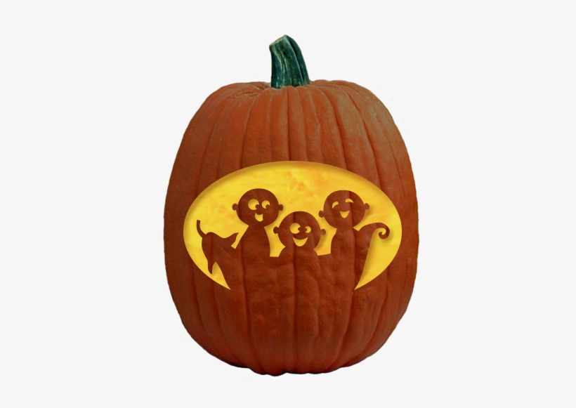 Three Peas In A Pod Pumpkin Carving Pattern - Jack-o'-lantern, transparent png download