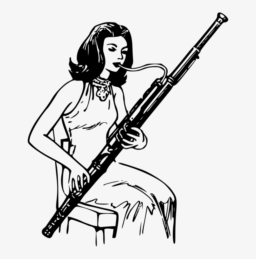 Bassoon Woodwind Instrument Musical Instruments Clarinet - Woman Playing Bassoon, transparent png download