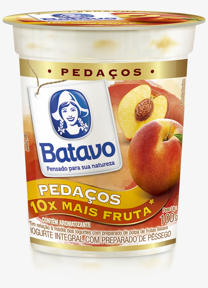 Iogurte Pedaço De Fruta Pêssego 100g - Batavo, transparent png download