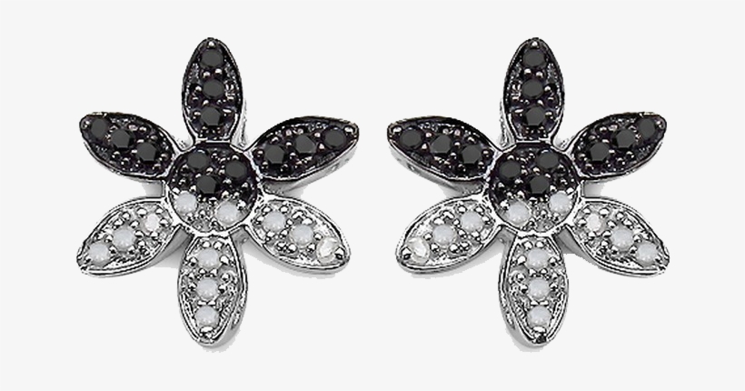 Sterling Silver Black Diamond Earring - Earrings, transparent png download