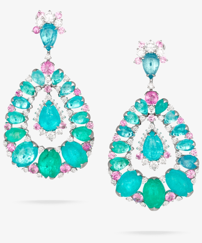 Paraiba Earrings 09 09 486 Copy - Paraiba Tourmaline David Morris, transparent png download