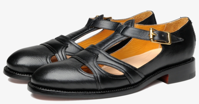 Aahj1 Summer Leather Sandal Goat Black - Sandal, transparent png download