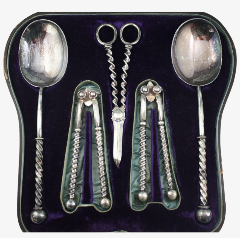 Victorian Martin Hall Silverplate Fruit And Nut Set - Spoon, transparent png download