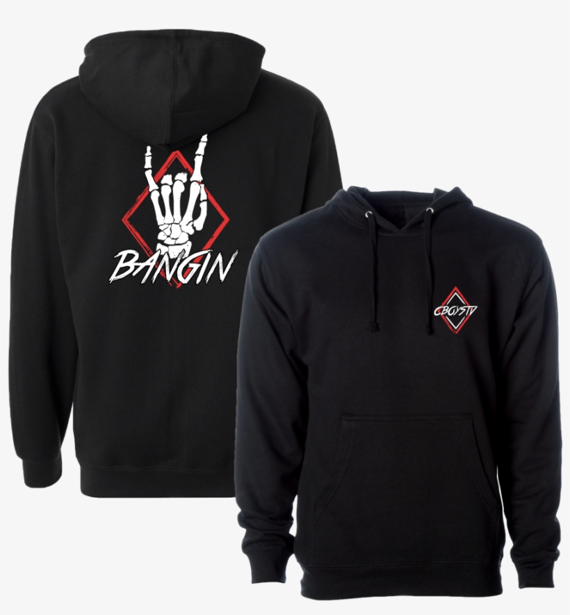 Bangin Skelly Front Back Hoodie - Hoodie, transparent png download