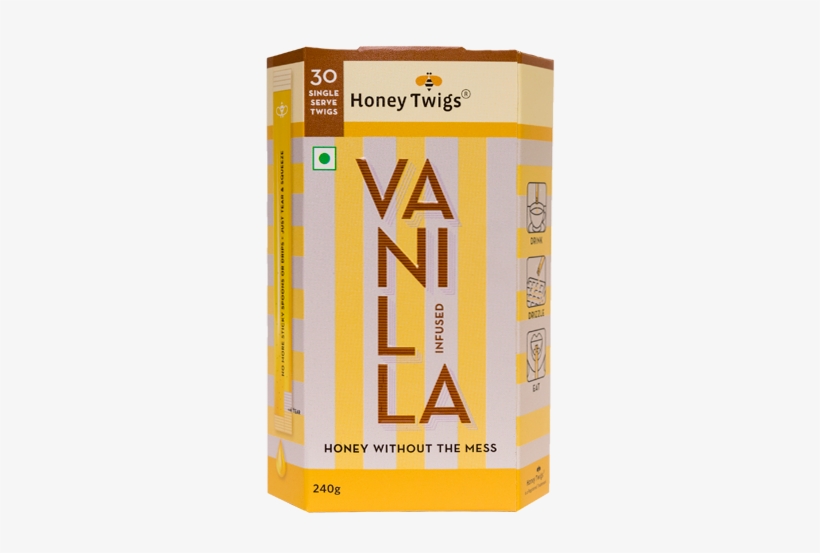 Honey Twigs Vanilla Infused Honey 240g - Box, transparent png download