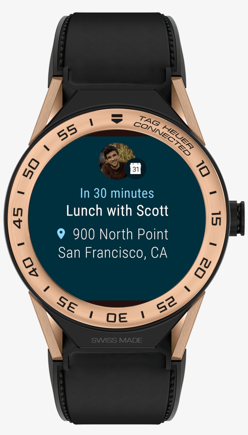 Tag Heuer Connected Modular 45 Mm Fine-brushed Rose - Modular 45 Tag Heuer Smartwatch 45, transparent png download