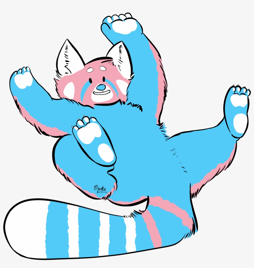 Red Panda Trans Pride Sticker, transparent png download