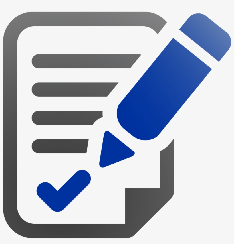 Document Check Icon Blue Pen Png Blue Document Icon - Evaluate Icon Vector, transparent png download