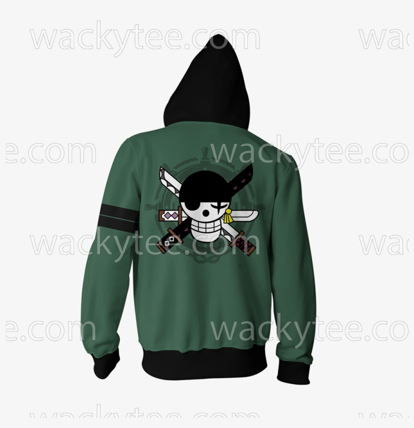 One Piece Roronoa Zoro Cosplay Zip Up Hoodie Jacket - Hoodie, transparent png download