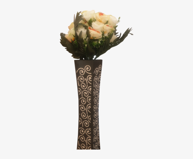 Long Flower Vase Brown - Vase, transparent png download