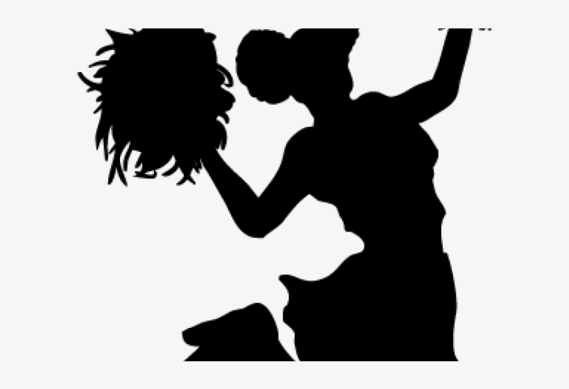 Cheerleader Clipart Dress - Black And White Cheerleader, transparent png download