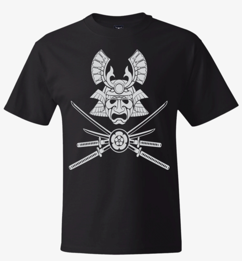 Samurai Helmet & Crossed Swords T-shirt - T Shirt, transparent png download