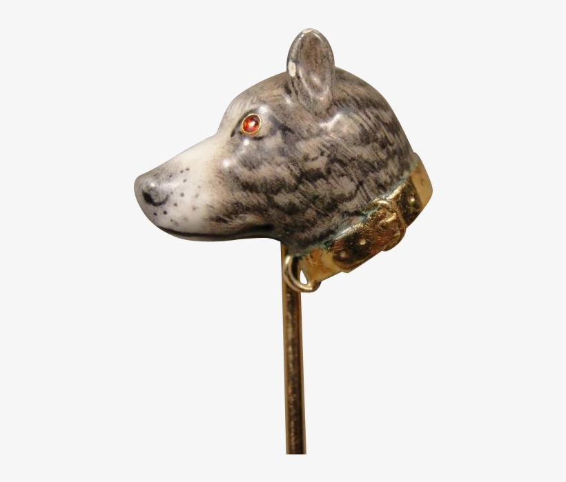 14k Victorian Edwardian Enamel Dog Stick Pin Stickpin - Dog Catches Something, transparent png download
