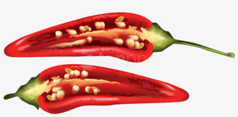 Free Png Download Half Red Chili Pepper Png Images - Chili Peppers In Half, transparent png download