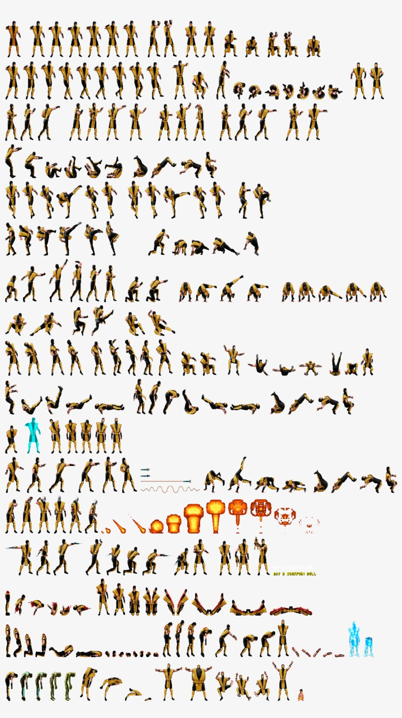 Scorpion By Handtoeknee - Sub Zero Sprite Sheet, transparent png download