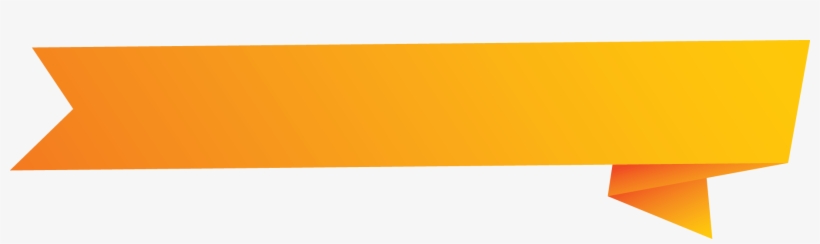 Yellow Banner Origami With Fold End - Orange, transparent png download
