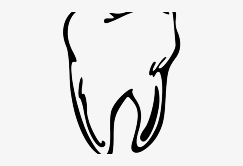 Drawn Teeth Tooth Line - Tooth Drawing, transparent png download