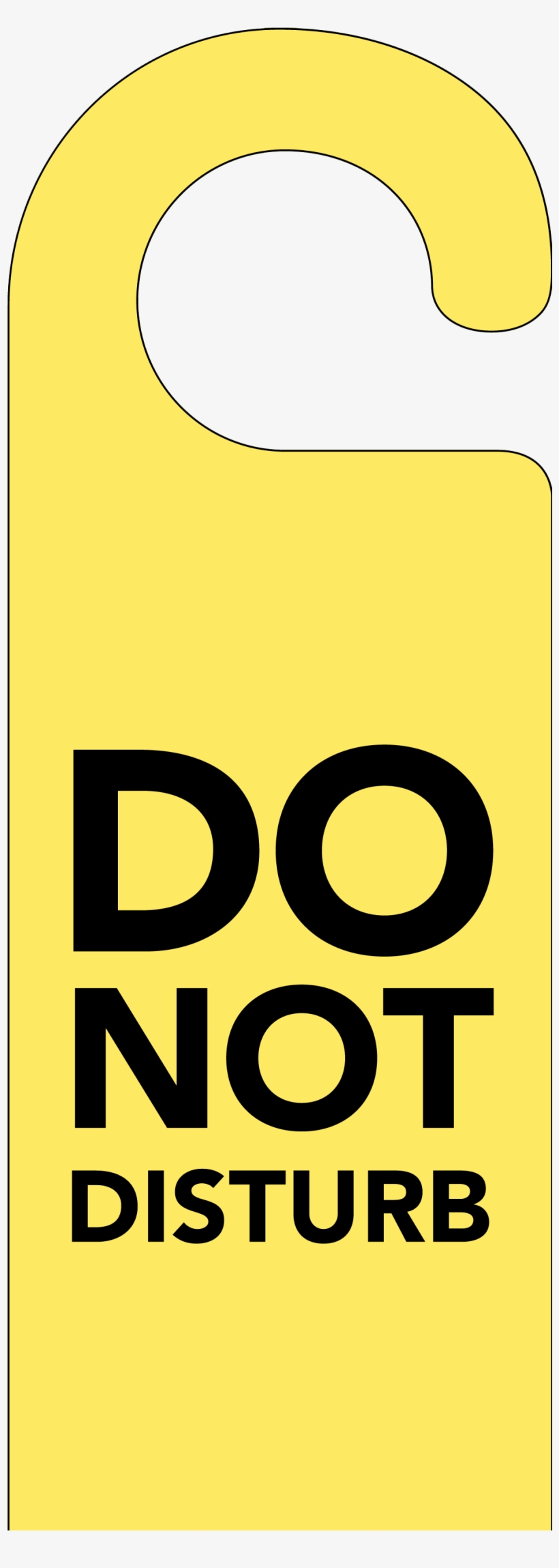 Yellow Do Not Disturb Door Hanger - Do Not Disturb Template Hotel, transparent png download