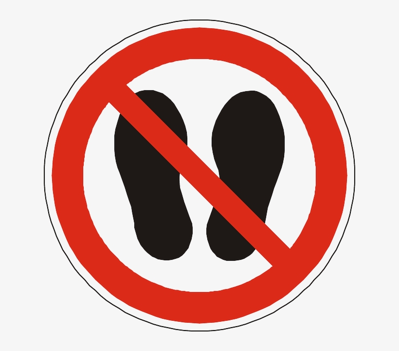 Step, Walk, Stand, Footprints, Foot Print, Prohibited - Betreten Der Fläche Verboten, transparent png download