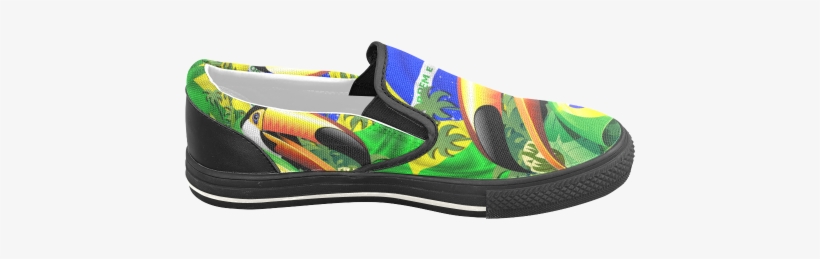 Brazil Flag With Toco Toucan Women's Unusual Slip-on - Toco Toucan With Brazil Flag King Duvet, transparent png download