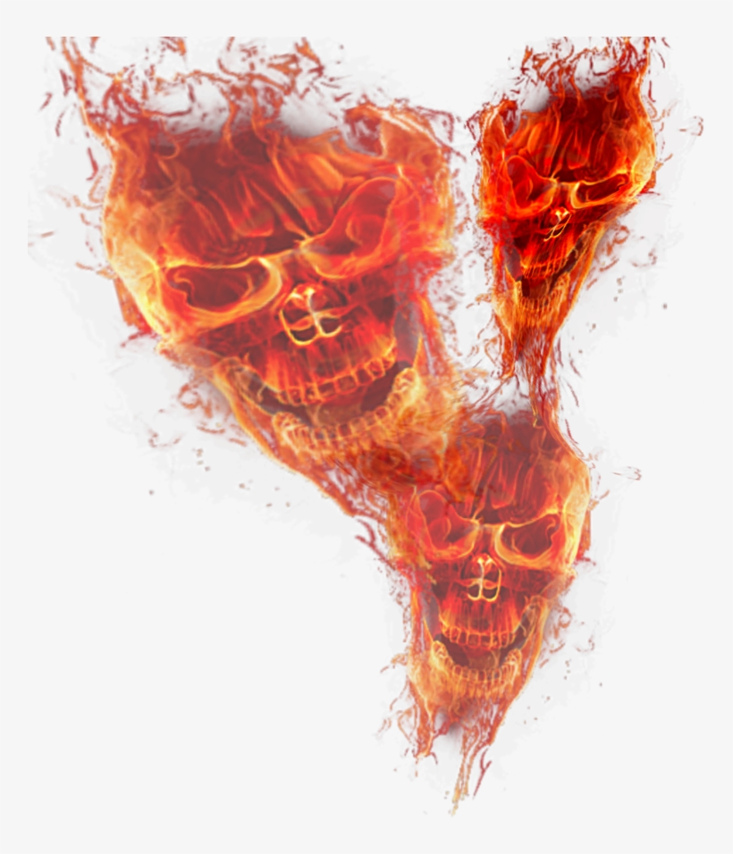 Hair Png, Skull Design, Silhouette Cameo Projects, - Skull And Fire Transparent, transparent png download
