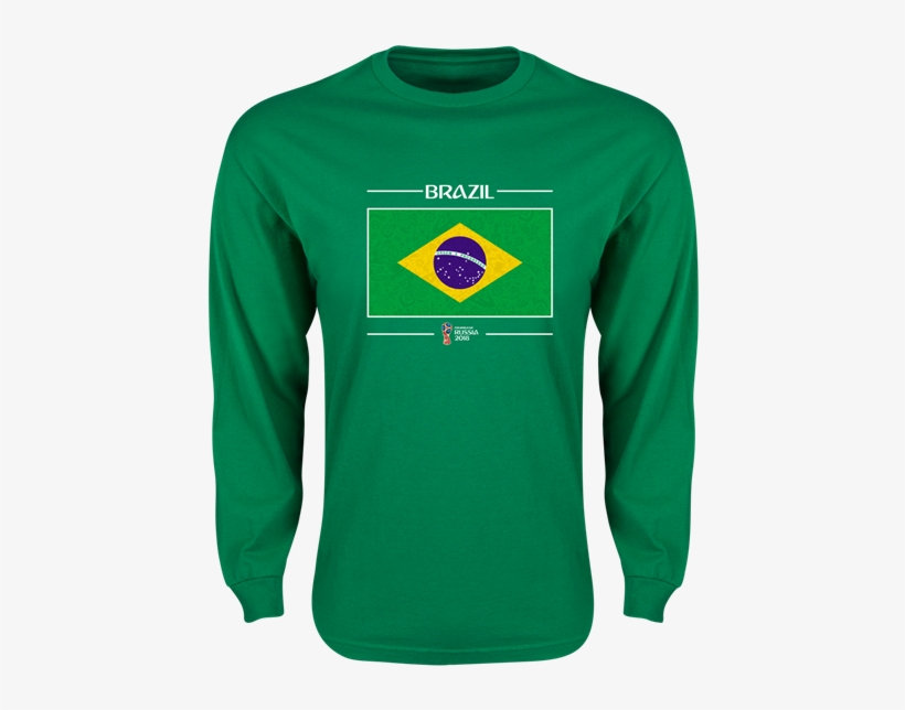 Brazil 2018 Fifa World Cup Russia™ Flag Mens Ls T-shirt - Brazil Russia 2018 T Shirts, transparent png download