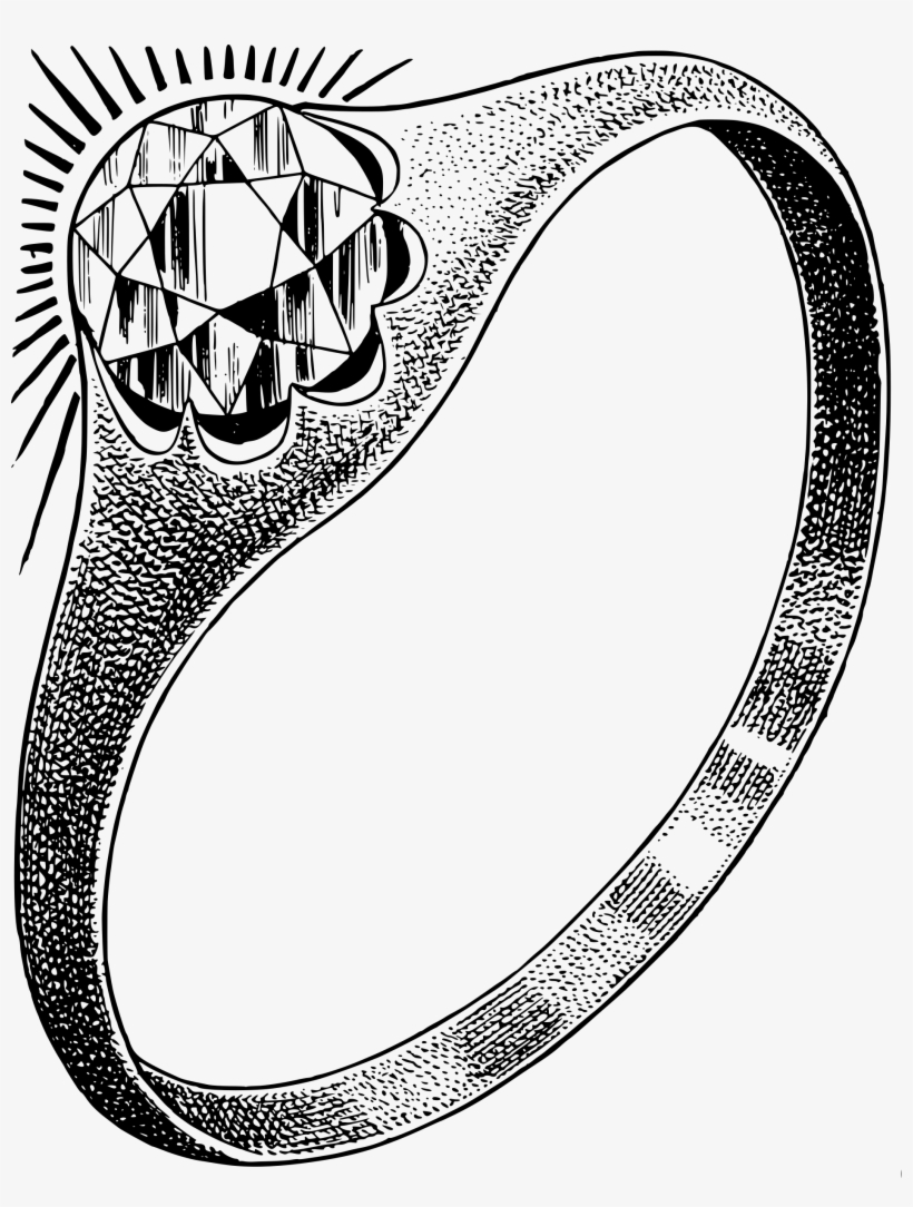 Clip Black And White Download Diamond Big Image Png - Ring Clipart Black And White, transparent png download