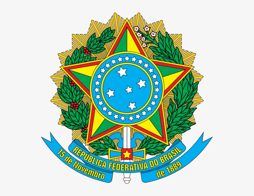 Coat Of Arms Of Brazil Flag Fav 555px - Brasão De Armas Do Brasil, transparent png download