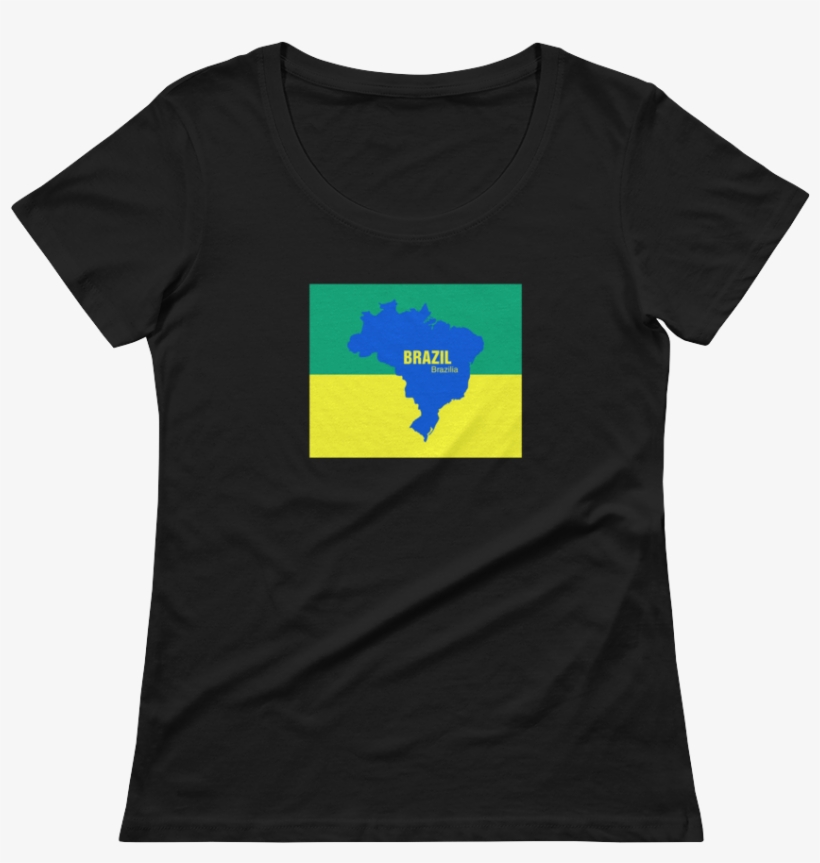 Brazil Flag Colors Women's Black Scoopneck T-shirt - Pilates T Shirt, transparent png download