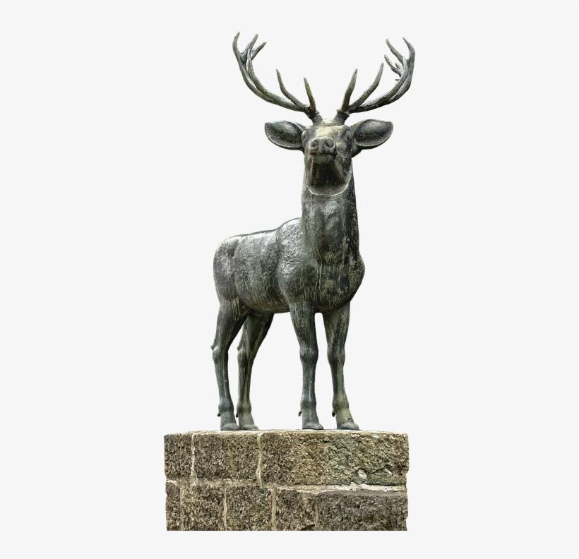 Hirsch, Sculpture, Bronze Statue, Bridge Figure, Antler - Sculpture, transparent png download