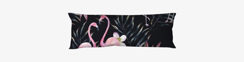 Watercolor African Protea, Flamingo And Tropical Leaves - Watercolor Painting, transparent png download
