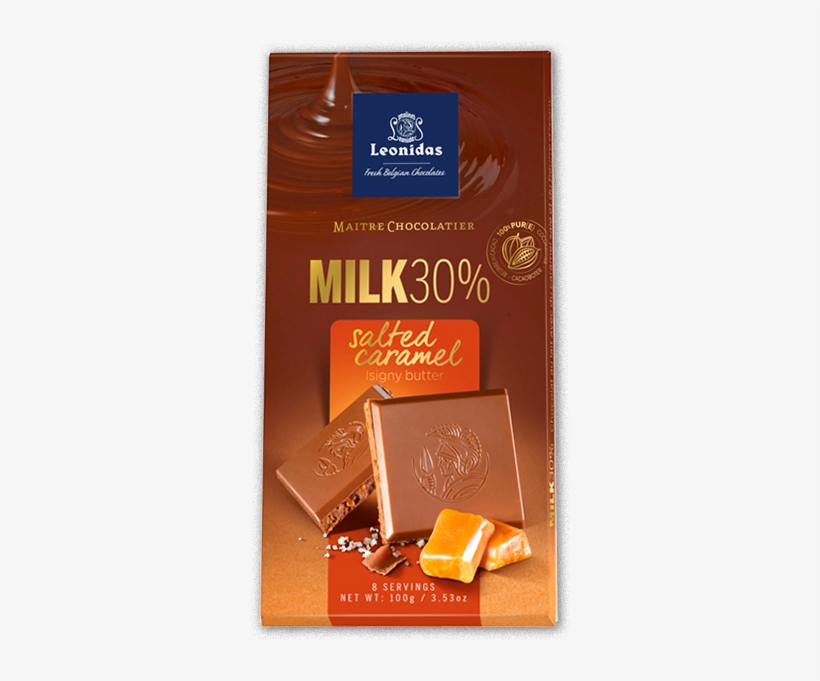 Leonidas Milk 30% Salted Caramel Isigny Butter Bars - Leonidas Chocolate Salted Caramel, transparent png download