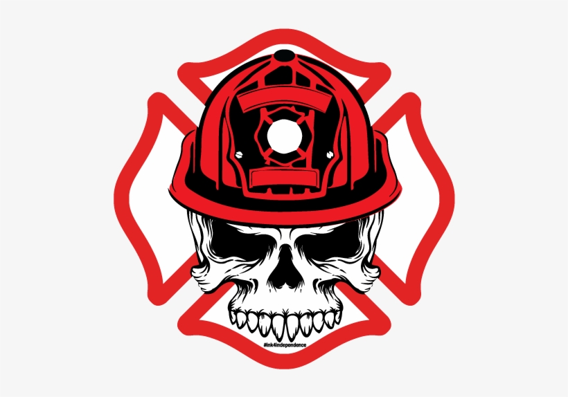 Fire Chief Skull With Border Decal - Freelance Zombie Hunter - 5" Inches Decal/sticker, transparent png download