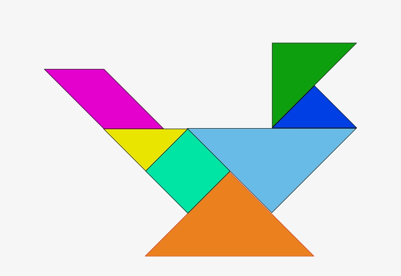 Shapes, Blocks, Game, Colored, Asian, Geometric, Color - Figuras Formadas Por El Tangram, transparent png download