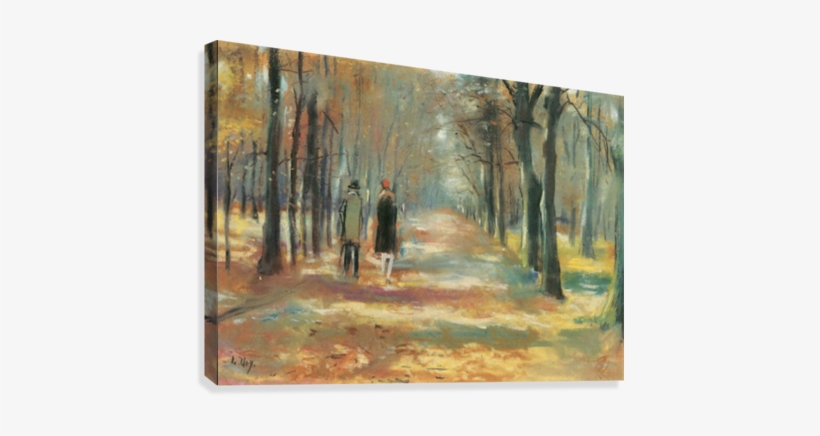 Couple Walking In The Woods By Lesser Ury Canvas Print - Poster: Leo Lesser Ury Couple Walking, transparent png download