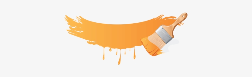 Orange Paint Brush - Paint Brush Png, transparent png download