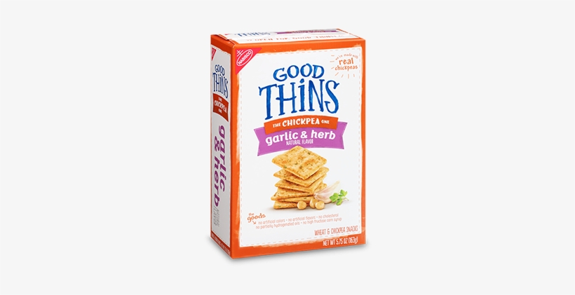 Good Thins Chickpea Garlic & Herb - Good Thins Garlic And Herb, transparent png download
